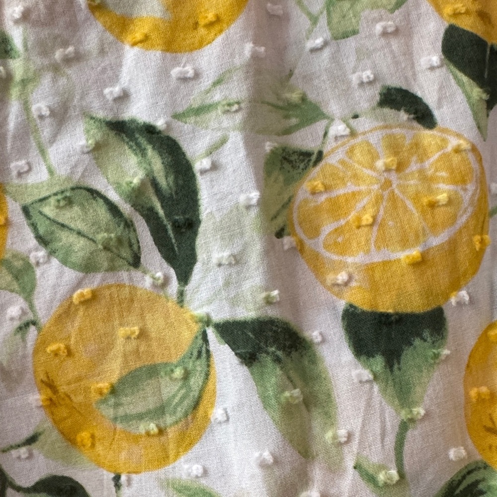 NEW H&M Plumeti Lemon Print Dress US M Medium Sold Out Resort Summer Floral - Picture 5 of 6